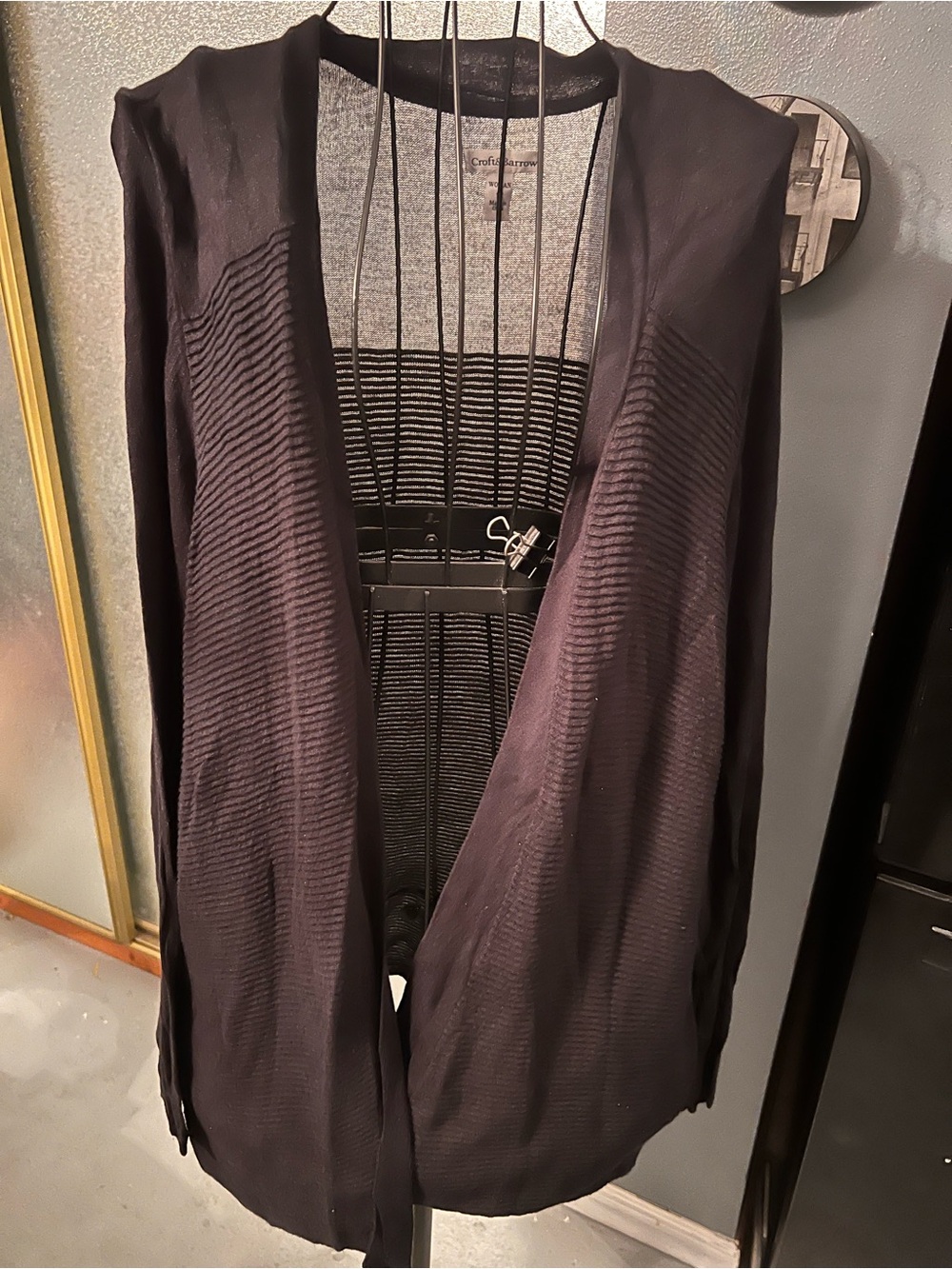 Women’s Croft & Barrow Black Open Front Cardigan